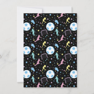 Girls Soccer Silhouettes Stars and Sparkles Holiday Card