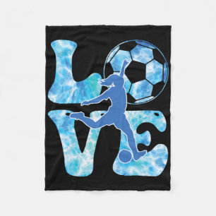 Girls Soccer T Shirt Women Toddler Teen Soccer Lov Fleece Blanket