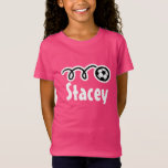 Girl's soccer t-shirts | Personalized name<br><div class="desc">Girl's soccer t-shirts | Personalized name. Cute girly sports clothing for little children. Add your kids or team name.</div>