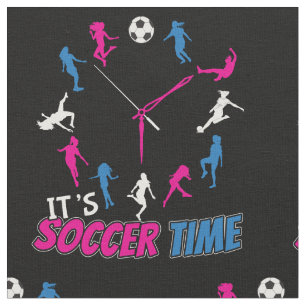 Girls Soccer Time Quote Fabric