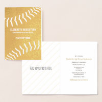 Girl's softball athlete graduation party gold