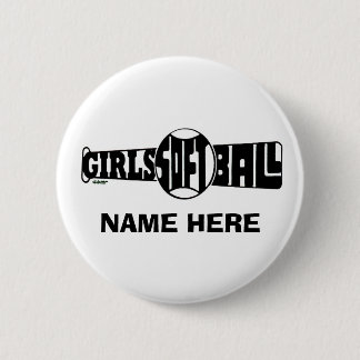 GIRLS SOFTBALL  (CUSTOM) 2 INCH ROUND BUTTON