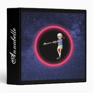 Girls Softball Galaxy Binder