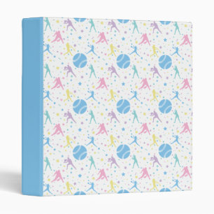 Girls Softball Player Stars Binder