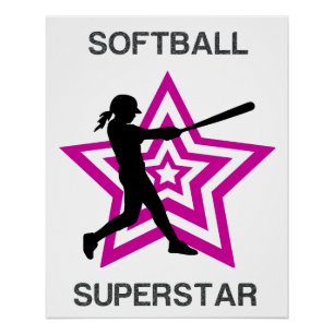 Girls Softball Superstar  Poster