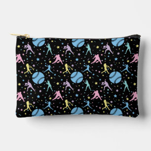 Girls Softball - Women Players with Stars Accessory Pouch