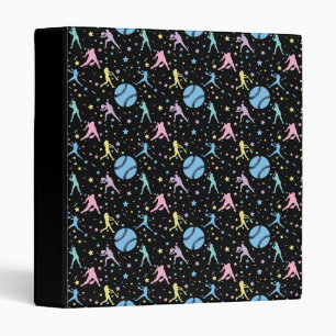 Girls Softball - Women Players with Stars Binder