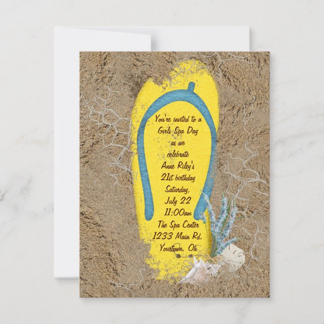 Girls' Spa Day Invitation (Front)