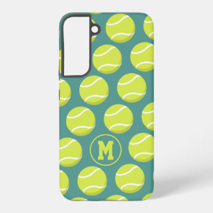Girls sports tennis balls pattern monogrammed samsung galaxy case