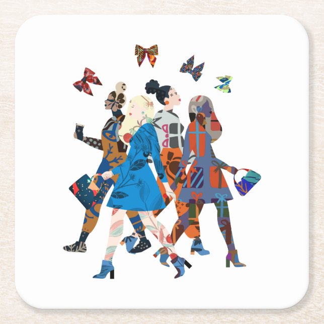 Girls Square Paper Coaster (Front)