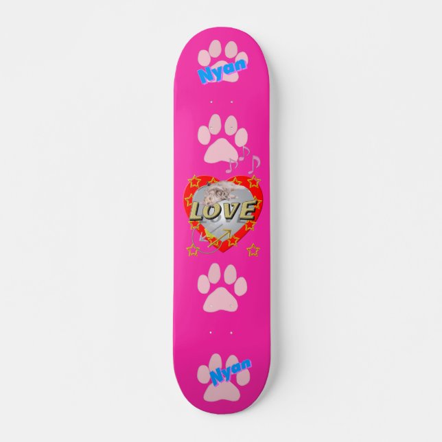 Girls Star ♡ LOVE Nyan Pink Skateboard (Front)