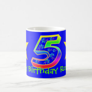 Girl's Stars 5th Birthday Mug