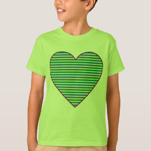 Girls Striped Heart T-Shirt