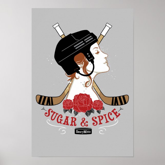 Girls Sugar and Spice Hockey Room Poster (Front)