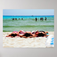 Girls Sunbathing Poster/Print