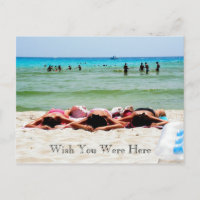 Girls Sunbathing Wish You Were Here Postcard