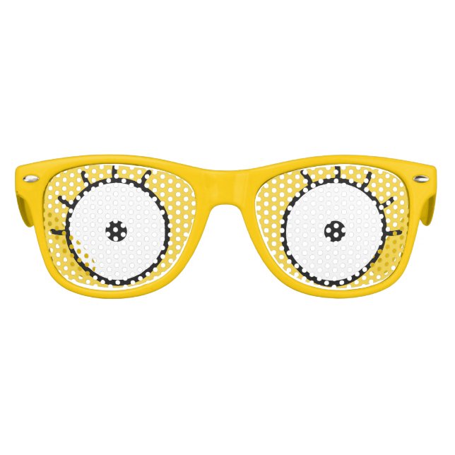 Girl's Sunglasses Yellow Cartoon Eyes (Front)