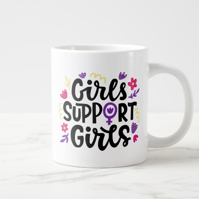 Girls Support Girls Large Coffee Mug (Right)