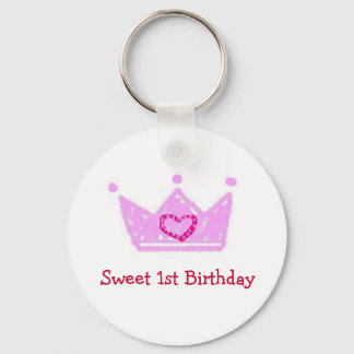 Girl's Sweet 1st Birthday Key Chain