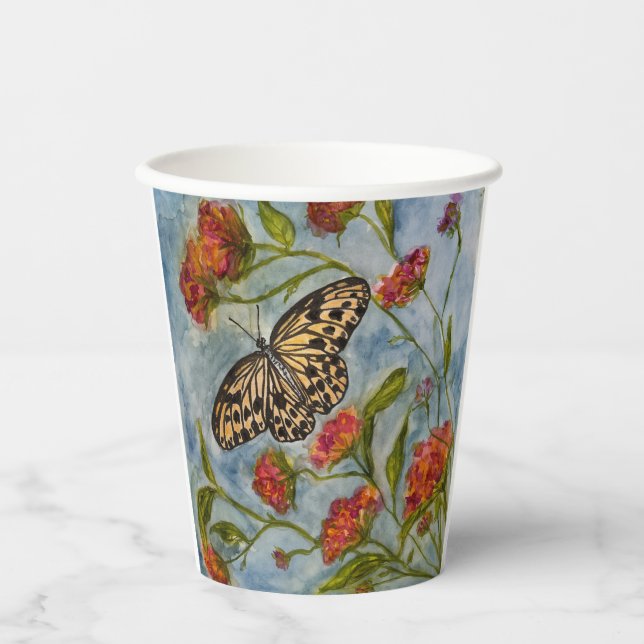Girls Sweet Butterfly Birthday Paper cup (Front)