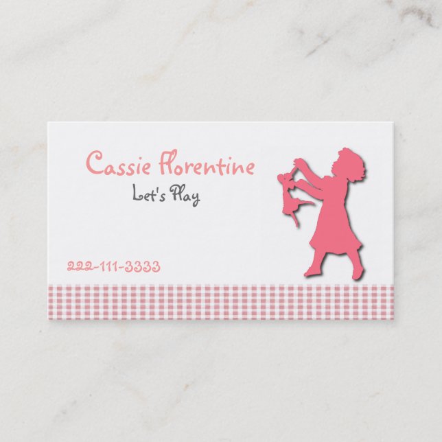Girl's Sweet calling Card (Front)