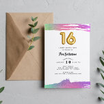 Girls Sweet Sixteen 16th Birthday Photo Invitation<br><div class="desc">Colourful fun photo 16th birthday party invitation for her sweet sixteen birthday party. Customize with photo on the front and party details on the back.</div>
