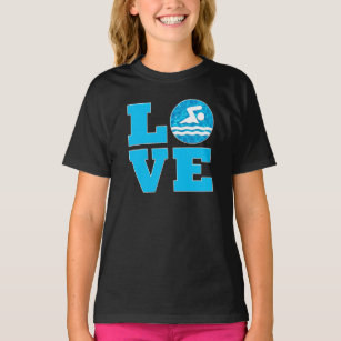 Girls' Swim LOVE Swimming & Diving Swimmer's T-Shirt