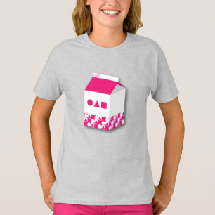 Girl's T-Shirt Milk Box Circle, Triangle & Square