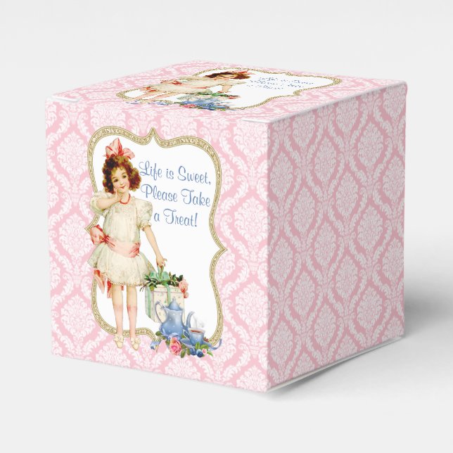 Girls Tea Party Favor Box (Front Side)