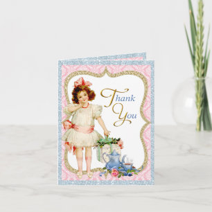 Girls Tea Party Thank You Card