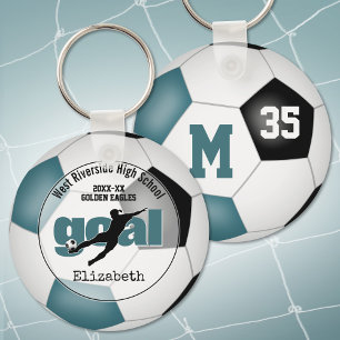 girls teal black soccer buy 1 or for team gifts keychain