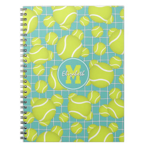 girls tennis balls w net detail personalized notebook