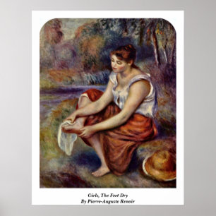 Girls, The Feet Dry By Pierre-Auguste Renoir Poster