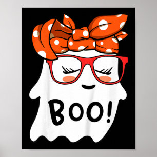 Girls Toddler Happy Halloween Ghost With Bandana S Poster