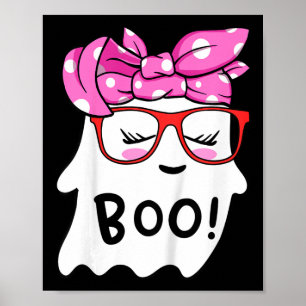 Girls Toddler Happy Halloween Ghost With Bandana S Poster