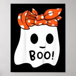 Girls Toddler Happy Halloween Ghost With Bandana S Poster