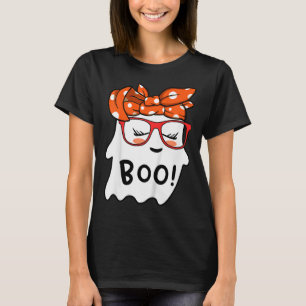 Girls Toddler Happy Halloween Ghost With Bandana S T-Shirt
