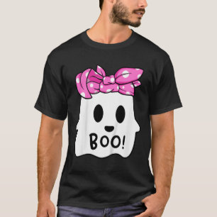 Girls Toddler Happy Halloween Ghost With Bandana S T-Shirt