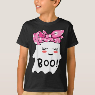 Girls Toddler Happy Halloween Ghost With Bandana S T-Shirt