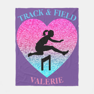 Girls Track & Field Fleece Blanket