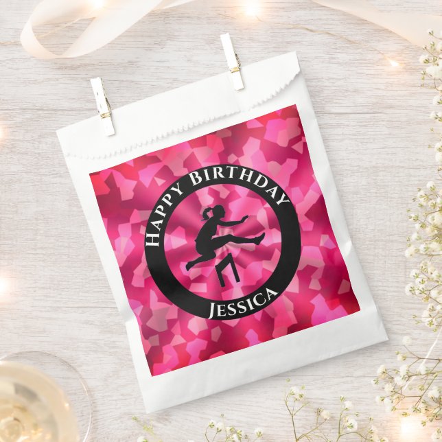 Girls Track & Field Pink Camo    Favour Bag (Clipped)