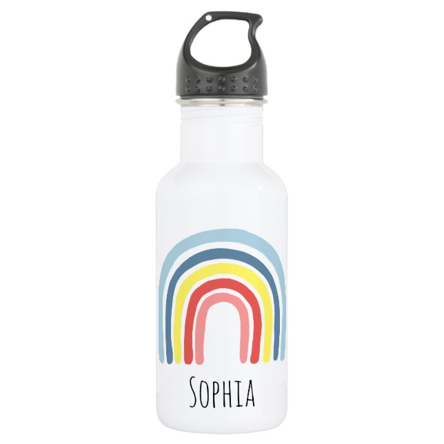 Girls Trendy and Whimsical Rainbow Cartoon Kids 532 Ml Water Bottle (Front)