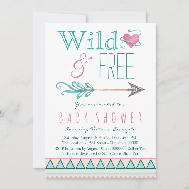 Girls Tribal Boho Arrow Baby Shower Invitation (Front)