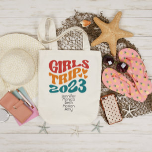 Girl's Trip 2023 Customizable Colours and Text Tote Bag