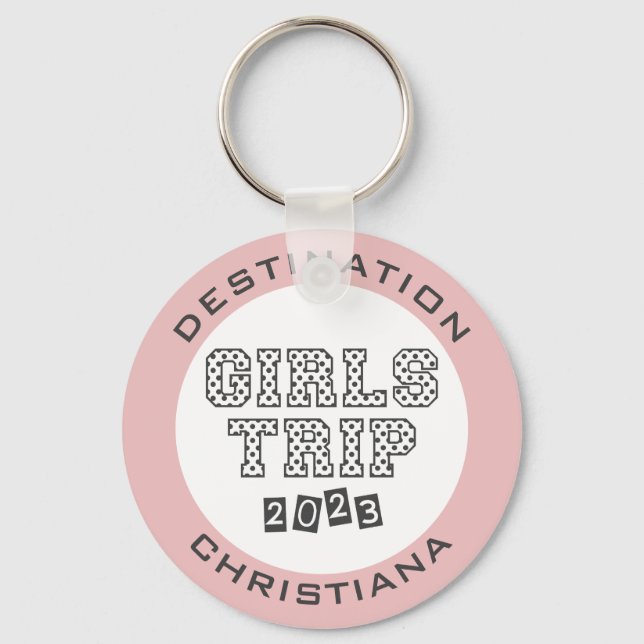 Girls Trip 2023 Girls Weekend Vacation Custom Keychain (Front)