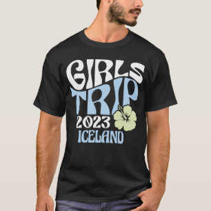 Girls Trip 2023 Iceland Beach Destination Retro Gr T-Shirt