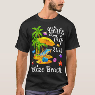 Girls Trip 2023 Vacation Palm Tree Belize Beach T-Shirt
