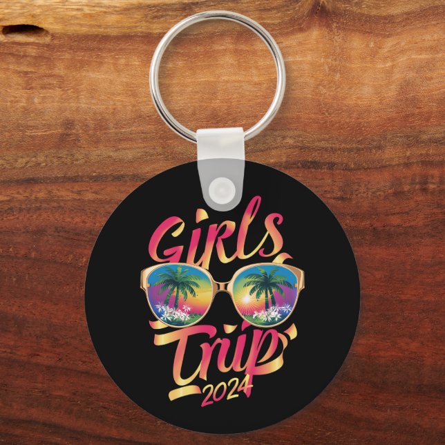 Girls Trip 2024 Weekend Summer Beach Vacation 2024 Keychain (Front)