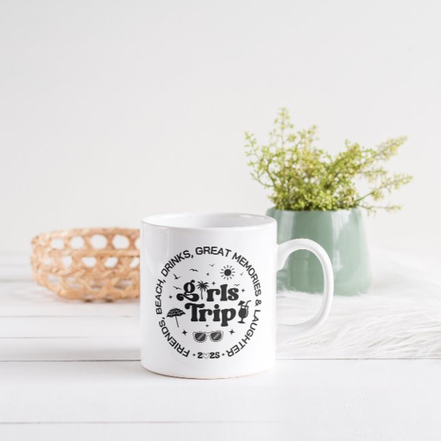 Girls Trip 2025 – Custom Friends Beach Vacation Coffee Mug (Creator Uploaded)