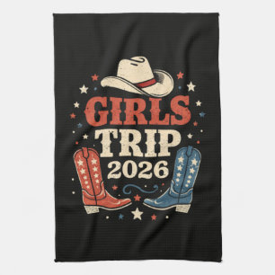 Girls Trip 2026 Family Matching Western Vacation Kitchen Towel